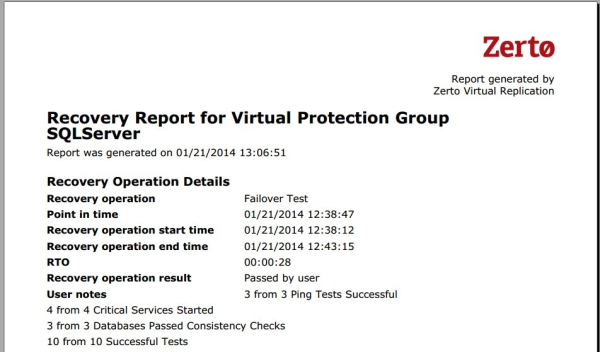 Sample Recovery Report