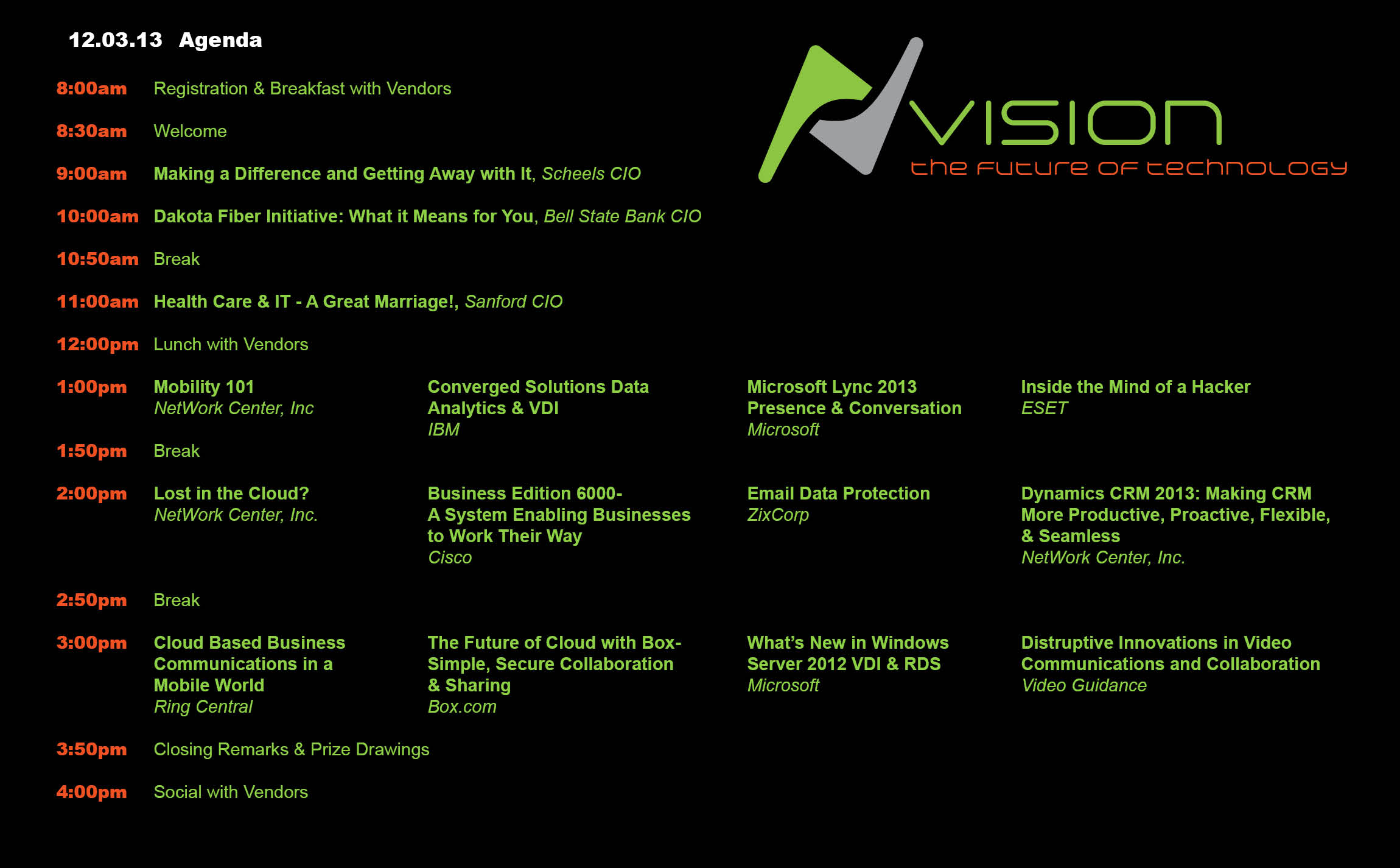 nVision 2013 agenda