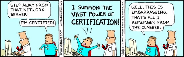 Certification comic strip